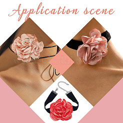 18 шт. 9-х цветные аксессуары для цветочного орнамента из полиэстера&nbsp;DIY-AR0004-98