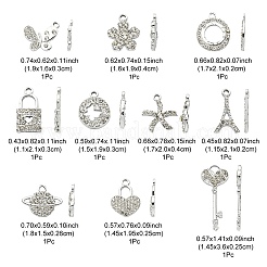 10шт 10 стильные платиновые подвески из сплава со стразами ALRI-YW0001-13