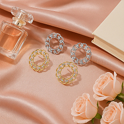 4 пара двухцветных серег-гвоздиков из сплава со стразами&nbsp;EJEW-HY0001-12