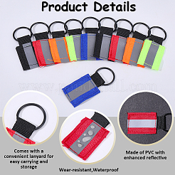 10 шт. 5-х цветные прямоугольные брелки из полиэстера с подвеской&nbsp;KEYC-CN0001-13