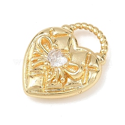 Латунные микропаве прозрачные подвески с фианитом&nbsp;KK-G545-14G