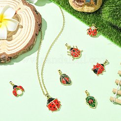 7 шт. 7 стиля латунных эмалевых подвесок&nbsp;KK-CJ0003-79