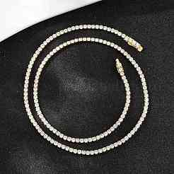 925 теннисное ожерелье из стерлингового серебра с кристаллами кубического циркония для женщин&nbsp;NJEW-C096-01A-G02