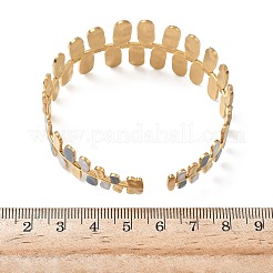 Браслеты-манжеты из нержавеющей стали 304 с эмалью для женщин&nbsp;BJEW-F518-04G