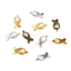 Сплавочные подвески ленты символа борьбы против рака молочной железы со словом 