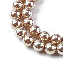 УФ-покрытие перламутровые стеклянные жемчужные бусины нити&nbsp;GLAA-F128-01B-T15
