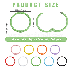 54 шт. 9-цветные застежки для брелока из сплава с напылением&nbsp;FIND-SC0020-21