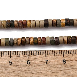 Нити бусин из натуральной яшмы пикассо/полихромной яшмы G-L624-I15-2x4mm