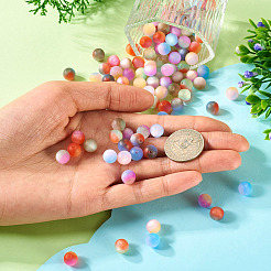 120 шт. 8-цветные матовые и градиентные непрозрачные смоляные бусины&nbsp;RESI-TA0003-85