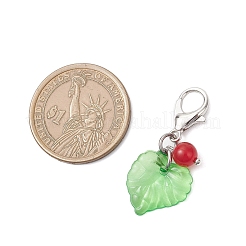 5 шт. подвесных украшений в виде пластиковых листьев&nbsp;HJEW-JM04179