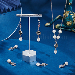 Круглые подвески из абс-пластика с имитацией жемчуга и фурнитура в тибетском стиле FIND-PH0008-82