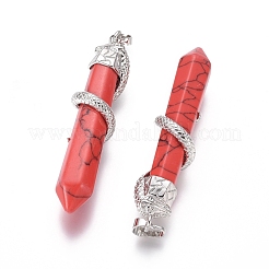 Синтетический бирюзовые большие кулоны&nbsp;G-G596-03N