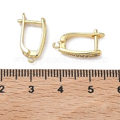 Латунные серьги-кольца из прозрачного кубического циркония&nbsp;KK-H256-06G