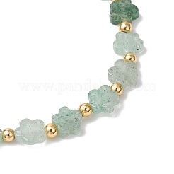 Браслеты из натуральных зеленых клубничных кварцевых бусин для женщин&nbsp;BJEW-JB11768-07