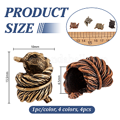 4шт 4 цвета латунные бусины KK-OC0001-66