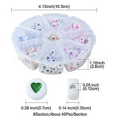 320шт 8 цвета непрозрачные акриловые бусины FIND-FS0002-84