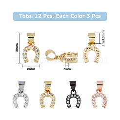 12 шт. 4 цвета латунные микро проложить прозрачные кубические циркониевые подвески&nbsp;KK-DC0003-84