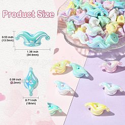 60 шт. 6-цветные непрозрачные акриловые бусины с УФ-покрытием&nbsp;PACR-CJ0001-45