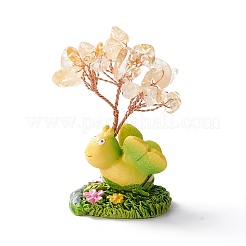 Украшения из натуральной цитриновой крошки и пьедестала из смолы&nbsp;DJEW-A001-03A