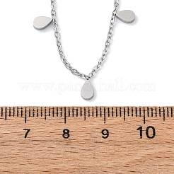 Ожерелья с каплевидными кисточками из нержавеющей стали 304 NJEW-R026-24P