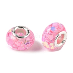 Прозрачные европейские бусины-рондель из смолы&nbsp;RESI-S023-17