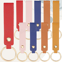 10шт 5-х цветный брелок из искусственной кожи с железной петлей для ремня для ключей KEYC-CL0001-07B