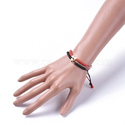 Комплекты браслетов из бисера плетеные из полиэстера BJEW-JB04671