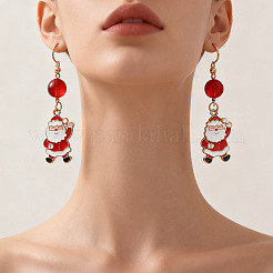 Серьги-подвески в виде Санта-Клауса из эмалевого сплава FS-WGCA223-01
