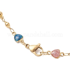 304 нержавеющая сталь эмалированная цветная цепочка в форме сердца для женщин&nbsp;NJEW-JN05899