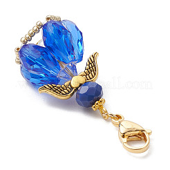 Подвесные украшения из стеклянных бусин и сплава в виде ангела HJEW-MZ00190