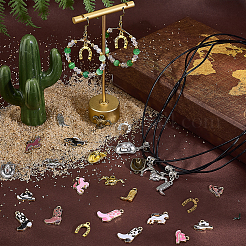 120 шт. 24 стиля подвесок из сплава с эмалью в ковбойском стиле&nbsp;FIND-PH0027-75