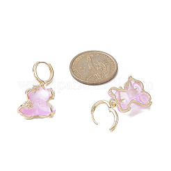 3 пара двухцветных медвежонков из смолы с кристаллами и стразами EJEW-JE05244