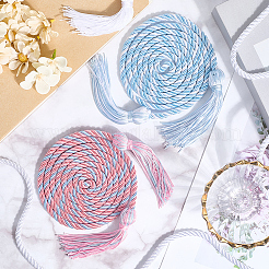 3 шт. 3-цветная полиэстеровая двухконечная веревка с кисточками для выпускников&nbsp;FIND-CN0001-84