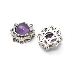 Латунные многорядные звенья из натурального аметиста&nbsp;KK-D366-01P-F