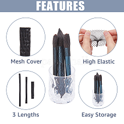 90 шт. 3 стиля PE защитный чехол для кистей для макияжа многоразовый расширяемый сетчатый чехол&nbsp;AJEW-FH0003-18B