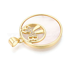 Латунные микропаве прозрачные подвески с фианитом&nbsp;KK-N268-62G