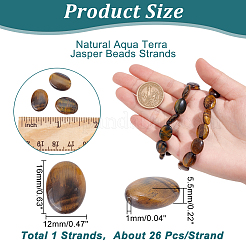 1 нить бусин из натурального тигрового глаза G-NB0004-22