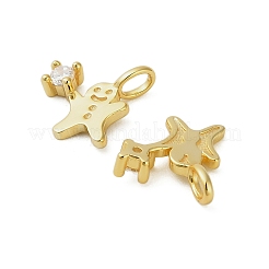 925 подвеска в виде рождественского пряничного человечка из стерлингового серебра с прозрачными кубическими цирконами&nbsp;STER-Z104-01G