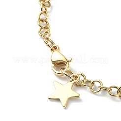 Браслет с подвесками в виде бабочки из эмали и сплава в виде сердца с ионным покрытием (IP) из нержавеющей стали 304 BJEW-JB09558