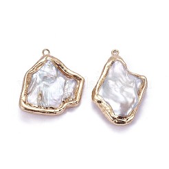 Гальванические подвески с натуральным жемчугом барокко кеши PEAR-F010-01G