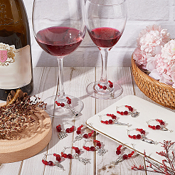 12 шт. 12 стиля сплав эмалированные подвески для бокалов вина&nbsp;AJEW-SC00047