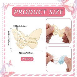 21 шт. тема дня рождения зеркальный эффект акриловый вставка для кекса на день рождения украшение карты&nbsp;AJEW-SP0001-73A