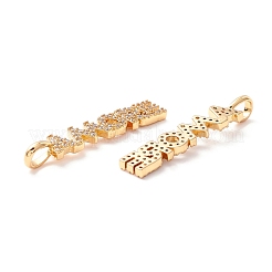 Латунные микропаве прозрачные подвески с фианитом ZIRC-Z019-36G-NR