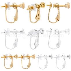 16шт 2 цвета латунные клипсы для серег&nbsp;KK-BBC0022-29