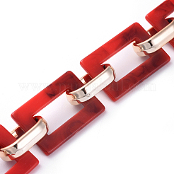 Имитация драгоценного камня в виде акриловых прямоугольных цепочек ручной работы&nbsp;AJEW-JB00518-01