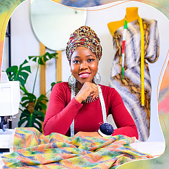 Полиэфирная ткань цвета радуги DIY-WH0569-79