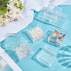 Прозрачные акриловые упаковочные коробки с откидной крышкой&nbsp;CON-WH0085-122A