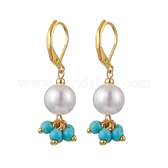 5 пара круглых серег с застежкой-русалкой из латуни EJEW-JE06367