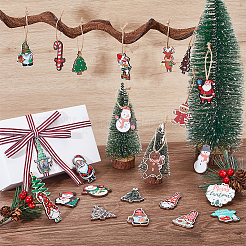 25 шт. подвески из дерева с принтом в 25 стилях WOOD-GA0001-95