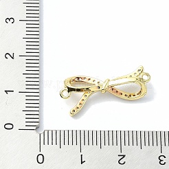 Покрытие стойки латунь паве прозрачные звенья бантом из кубического циркония&nbsp;KK-M282-30G